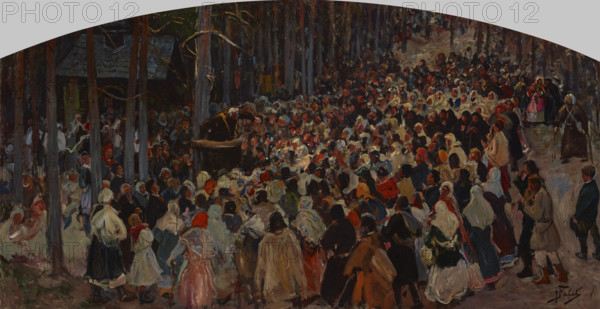 Sermon at the Church Fair at Kalwaria, 1906. Creator: Julian Falat.