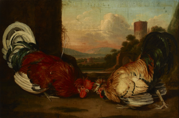 Fight of Cocks, 1st half of 19th century. Creator: August Friedrich.