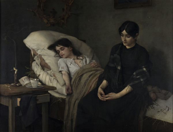 Death of an Orphan, 1884. Creator: Stanislaw Grocholski.