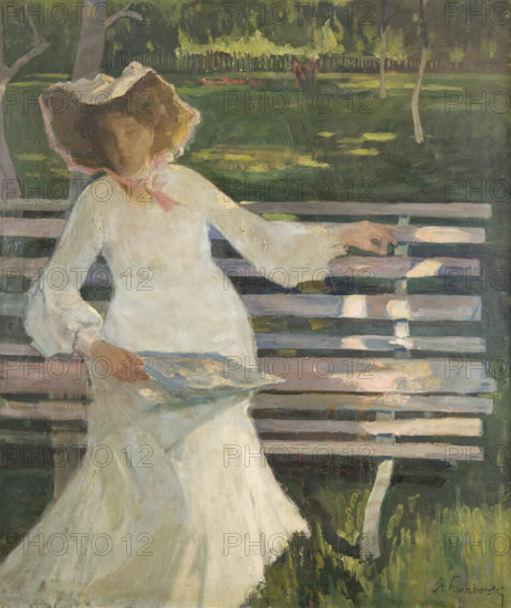 On a Bench, c1905. Creator: Stanislaw Kuczborski.