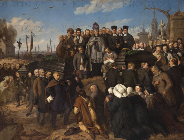 Funeral of the Five Victims, 1861. Creator: Aleksander Lesser.