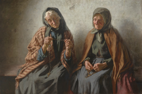 Women Praying in the Porch, 1902. Creator: Mieczyslaw Reyzner.