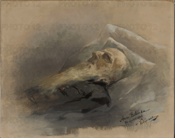 Bohdan Zaleski on His Deathbed, March 31, 1886. Creator: Anna Bilinska.
