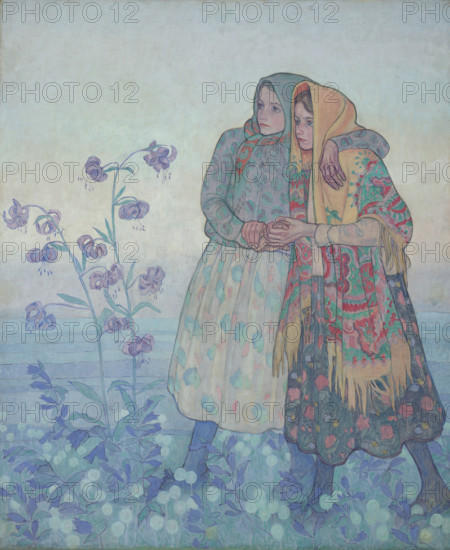 A Parade of Highland Women. Decorative Panel from the Bronislawa and Kazimierz Dluski..., 1909. Creator: Jan Rembowski.
