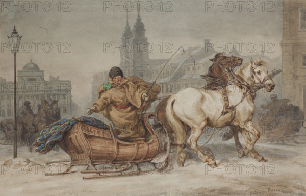 Warsaw coachman, 1863. Creator: Juliusz Kossak.