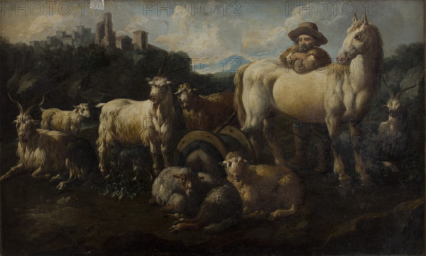 Shepherd with Animals, between 1725-1730. Creator: Jacob Roos.