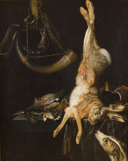 Still Life with a Hare, between 1698-1705. Creator: Philipp Ferdinand de Hamilton.