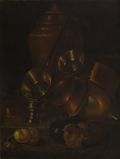 Still Life (Hen with Brass and Copper Vessels), 2nd half of 17th century. Creator: Martin Dichtl.