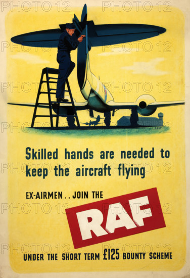 'Skilled hands are needed to keep the aircraft flying...', WWII poster, between 1939 and 1946. Creator: Central Office of Information.