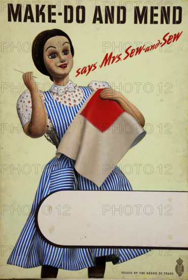 'Make Do And Mend - says Mrs Sew-And-Sew', World War II poster, c1939-c1945. Creator: Unknown.