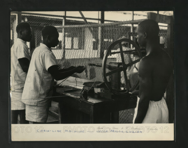 Chain Link Machine Upper Prison, Luzira, Kampala, Uganda, c1950s. Creator: Unknown.