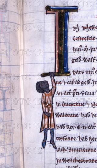 Detail of a page from a 13th century Abbreviatio (abridgement) of Domesday Book, c1240. Creator: Unknown.