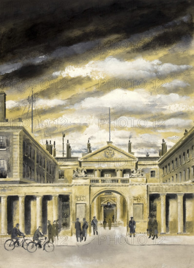View of Admiralty Building on Whitehall in London, between 1939 and 1946. Creators: Unknown, Central Office of Information.
