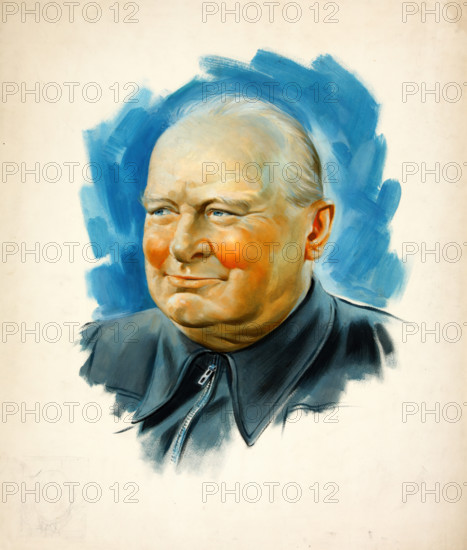 Winston Churchill, between 1939 and 1946. Creators: Central Office of Information, Unknown.