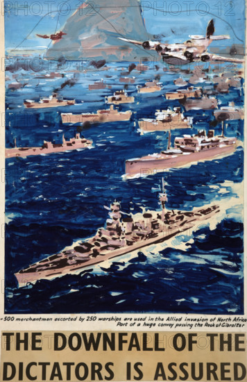 500 merchantmen escorted by 250 warships are used...', WWII poster, between 1939 and 1946, Creator: Central Office of Information.