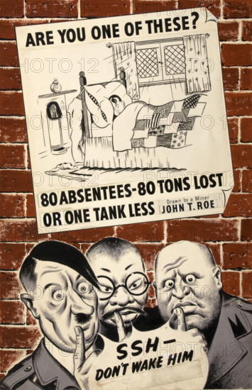 'Are you one of these? 80 Absentees - 80 tons lost or...', WWII poster, between 1939 and 1946. Creators: Central Office of Information, John T Roe.