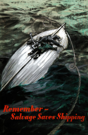 'Remember - Salvage saves Shipping', World War II poster, between 1939 and 1946. Creators: Central Office of Information, Unknown.