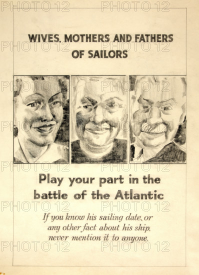 'Wives, mothers and fathers of sailors. Play your part...', WWII poster, between 1939 and 1946. Creators: Central Office of Information, Unknown.