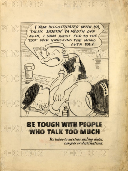 'Be tough with people who talk too much. It's taboo to..., WWII poster, between 1939 and 1946. Creators: Central Office of Information, Unknown.