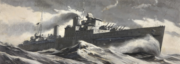British Cruiser, 1944. Creators: Central Office of Information, Edward Osmond.