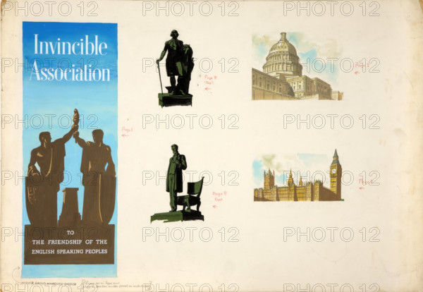 'Invincible Association. To the friendship of the English...', WWII poster, between 1939 and 1946. Creator: Central Office of Information.