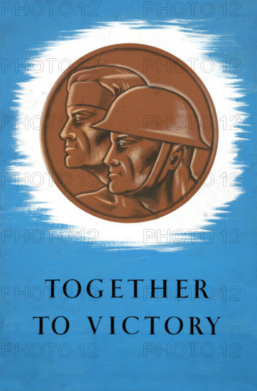 'Together to Victory', World War II poster, between 1939 and 1946. Creator: Central Office of Information.