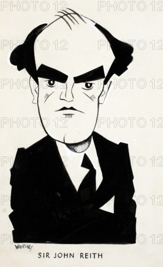 Sir John Reith, 1st Baron Reith, between 1939 and 1946. Creators: Central Office of Information, John Musgrave-Wood.