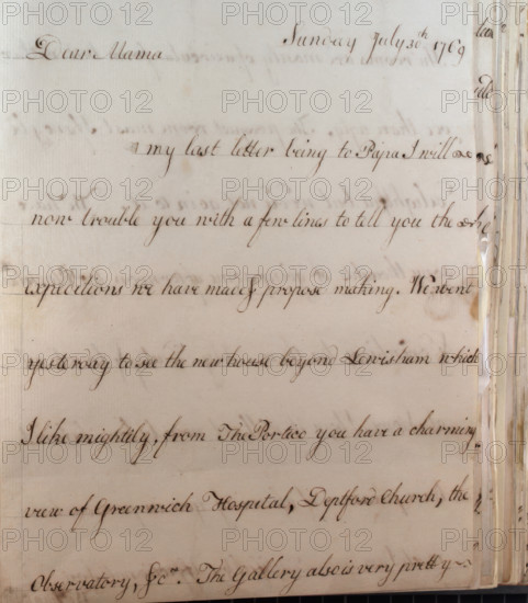 Letter from William Pitt, between 1766 and 1770. Creator: William Pitt the Younger.