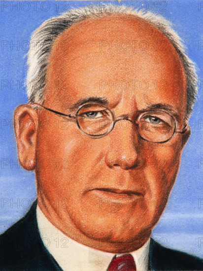 Peter Fraser 1944 (cropped), c1944. Creators: William Timym, Central Office of Information.