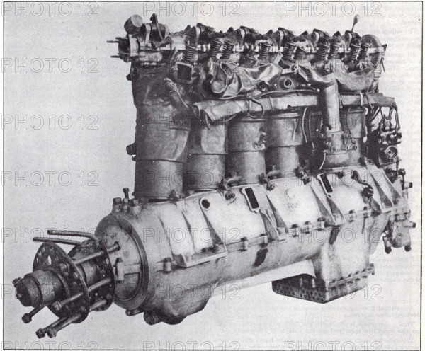Basse & Selve BuS IV aircraft engine (German) from World War 1, induction side, 1918.  Creator: Air Ministry.