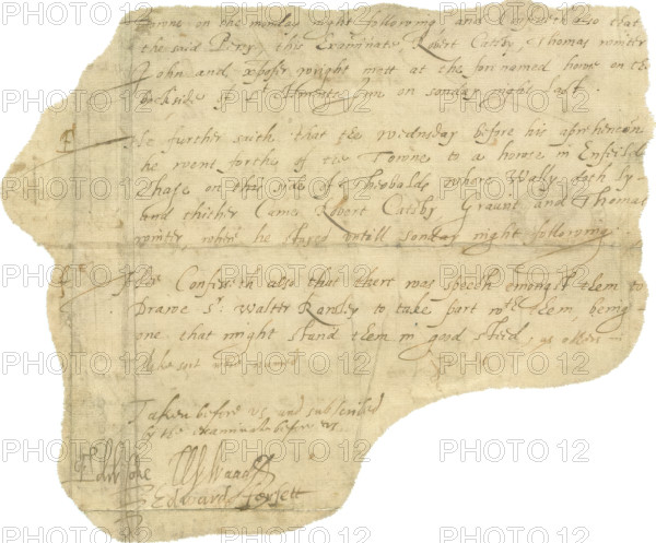 Signature of Guy Fawkes on a confession, 1605-06.  Creator: Unknown.