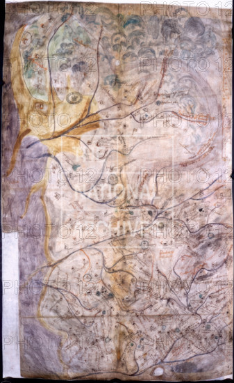Manuscript map of Lancashire, drawn c1576-1590.  Creator: Unknown.