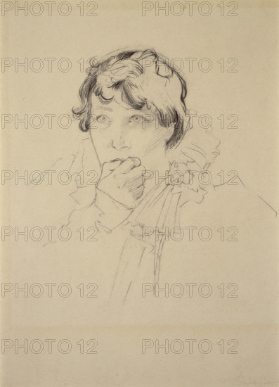 Sarah Bernhardt (1844-1923). Study for Poster "Lorenzaccio", 1896. Creator: Mucha, Alfons Marie (1860-1939).