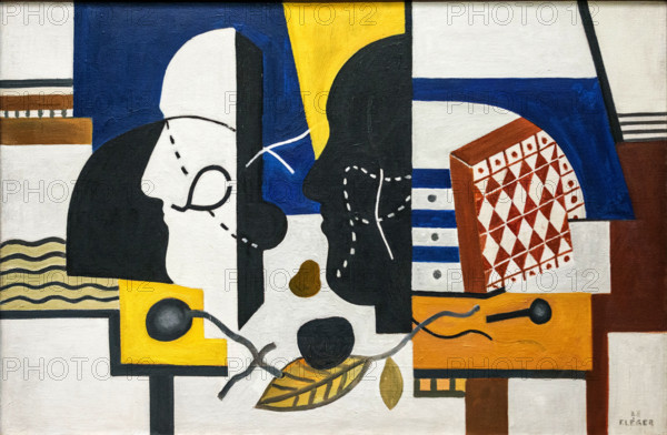 Two Profiles, 1928. Creator: Léger, Fernand (1881-1955).