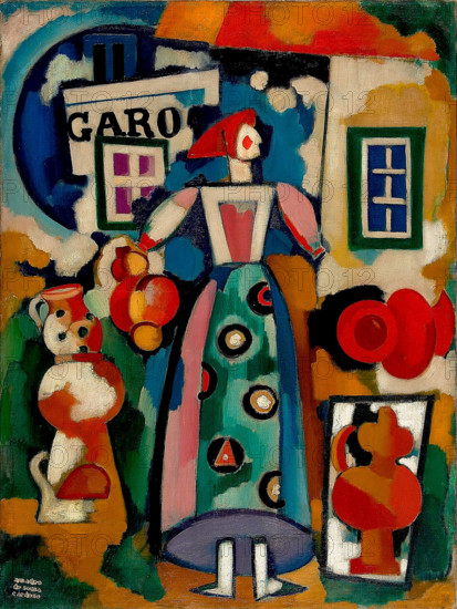 Popular Song - The Russian Woman and "Figaro", c1916. Creator: Souza-Cardoso, Amadeo de (1887-1918).