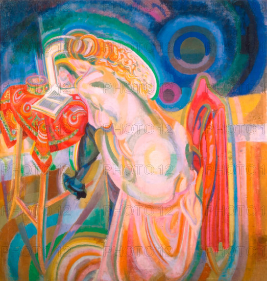 Naked Woman Reading, 1915-1916. Creator: Delaunay, Robert (1885-1941).