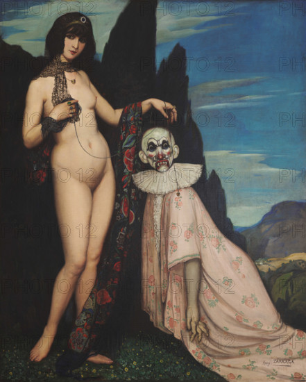 The Woman and the Puppet (La mujer y el pelele), 1909. Creator: Zárraga y Argüelles, Ángel (1886-1946).