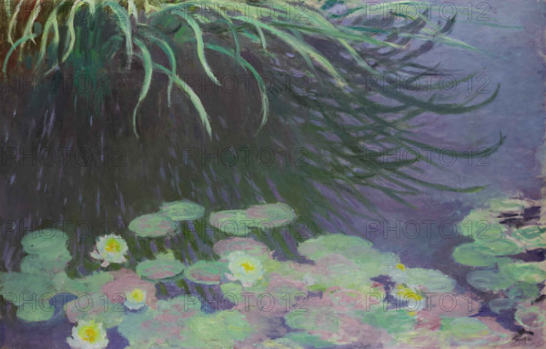 Nymphéas avec reflets de hautes herbes (Water lilies with reflections of tall grass), 1897. Creator: Monet, Claude (1840-1926).
