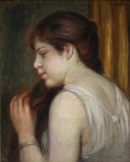 Jeune fille se peignant (Young girl combing her hair), c1892. Creator: Renoir, Pierre Auguste (1841-1919).