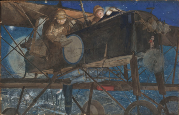 Night bombing, 1918. Creator: Flameng, François (1856-1923).