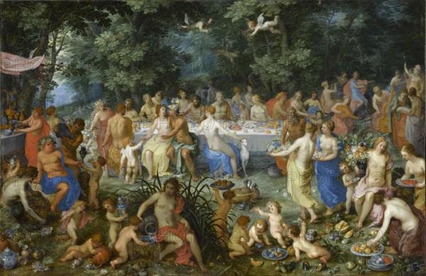 The Wedding of Thetis and Peleus with Apollo and the Concert of the Muses (The Feast of...), 1618. Creator: Balen, Hendrik I, van (1575-1632).