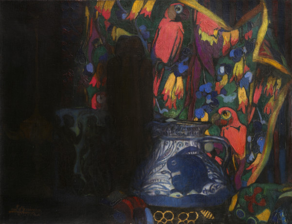 Still life with parrots, c1914-1920. Creator: Guinea, Isidoro (1893-1947).