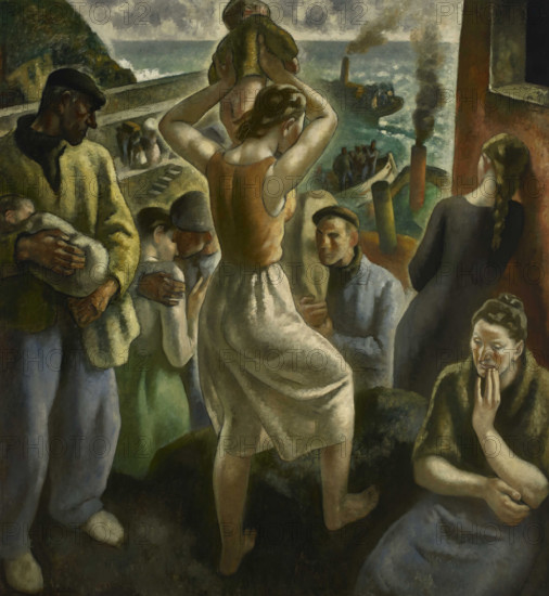 The Exodus. Triptych of War, central panel, 1937-1938. Creator: Arteta, Aurelio (1879-1940).