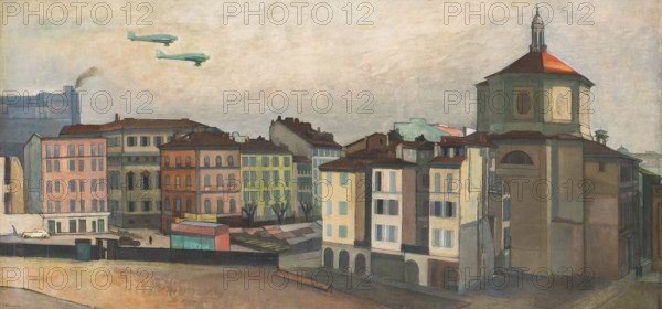 Piazza Santo Stefano di Milano , 1935. Creator: Penagini, Siro (1885-1952).