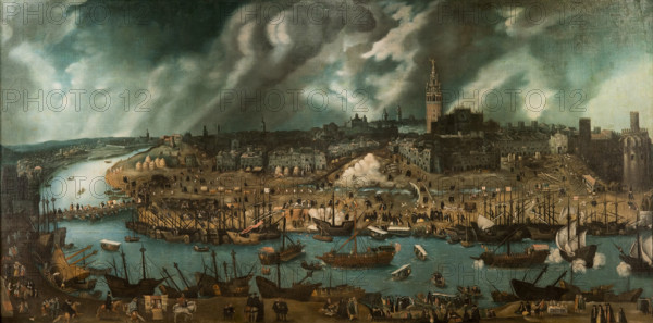 View of the city of Seville, Second half of the16th cen.. Creator: Sánchez Coello, Alonso (1531-1588).