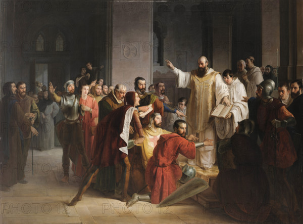 Oath of Pontida on 7 April 1167, 1851. Creator: Mazza, Giuseppe (1817-1884).