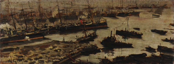 The port of Genoa, 1883. Creator: Mariani, Pompeo (1857-1927).
