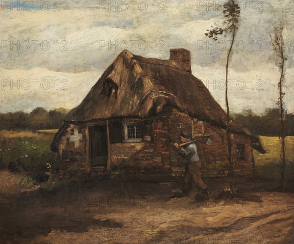 Cottage with Peasant Coming Home, 1885. Creator: Gogh, Vincent, van (1853-1890).