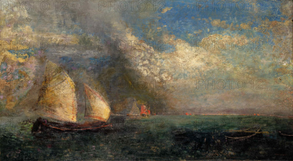 Fishing Boats. Memory of Venice, c1908. Creator: Redon, Odilon (1840-1916).