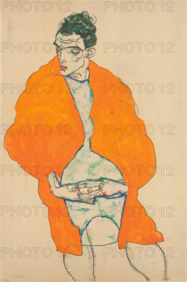 Standing Male Figure (Self-Portrait) , 1914. Creator: Schiele, Egon (1890-1918).